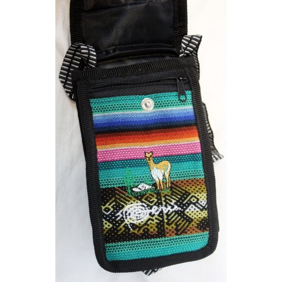 Peruvian Passport Pouch Wallet Phone Padded Native Textile Lanyard Llama Woman - Picture 4 of 5